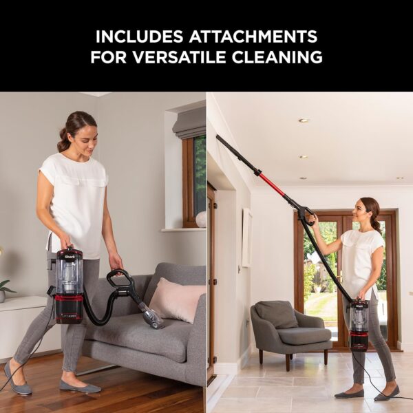 Shark Corded Upright Vacuum Cleaner 1.1L with Lift-Away Technology, Pet Model, LED Headlights, Anti-Allergen, 8m Cord, 750W, Pet, Crevice & Multi-Surface Tools, Red/Black, NV602UKT - Image 3