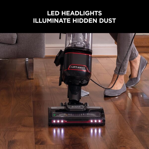 Shark Corded Upright Vacuum Cleaner 1.1L with Lift-Away Technology, Pet Model, LED Headlights, Anti-Allergen, 8m Cord, 750W, Pet, Crevice & Multi-Surface Tools, Red/Black, NV602UKT - Image 2