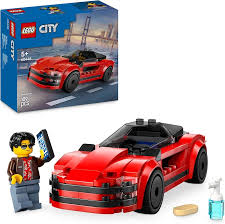 LEGO City Red Sports Car Toy – Race Car Set with Minifigure, Ages 5+