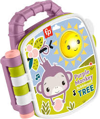 Fisher-Price Purple Monkey Musical Storybook - Baby Toy with Lights & Sounds