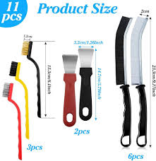 Qcdou 11-Piece Crevice Cleaning Brush Set – Hard Bristle Grout & Tile Cleaner