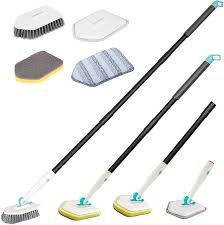 KOKSI 5-Piece Long Handle Cleaning Brush Set – Extendable Bathroom Scrubbers