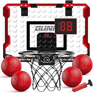 TEMI Indoor Basketball Hoop with 4 Balls – Over-the-Door Toy for Kids & Adults