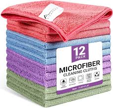 Microfiber Cleaning Cloths 12-Pack – Assorted Colors, Reusable