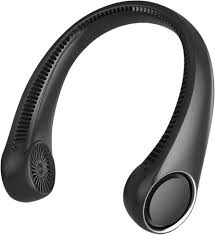 Portable Neck Fan – Hands-Free Bladeless Cooling, USB Rechargeable, 3 Speeds (Black)